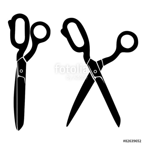 495x500 Silhouette Image Of Opening And Closing The Scissors Stock Image