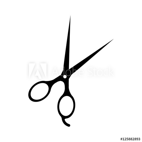 500x500 Silhouette Of Scissors Instrument Icon Over White Background Hair