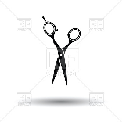 400x400 Hair Scissors Icon With Shadow Design Vector Image Of Industrial