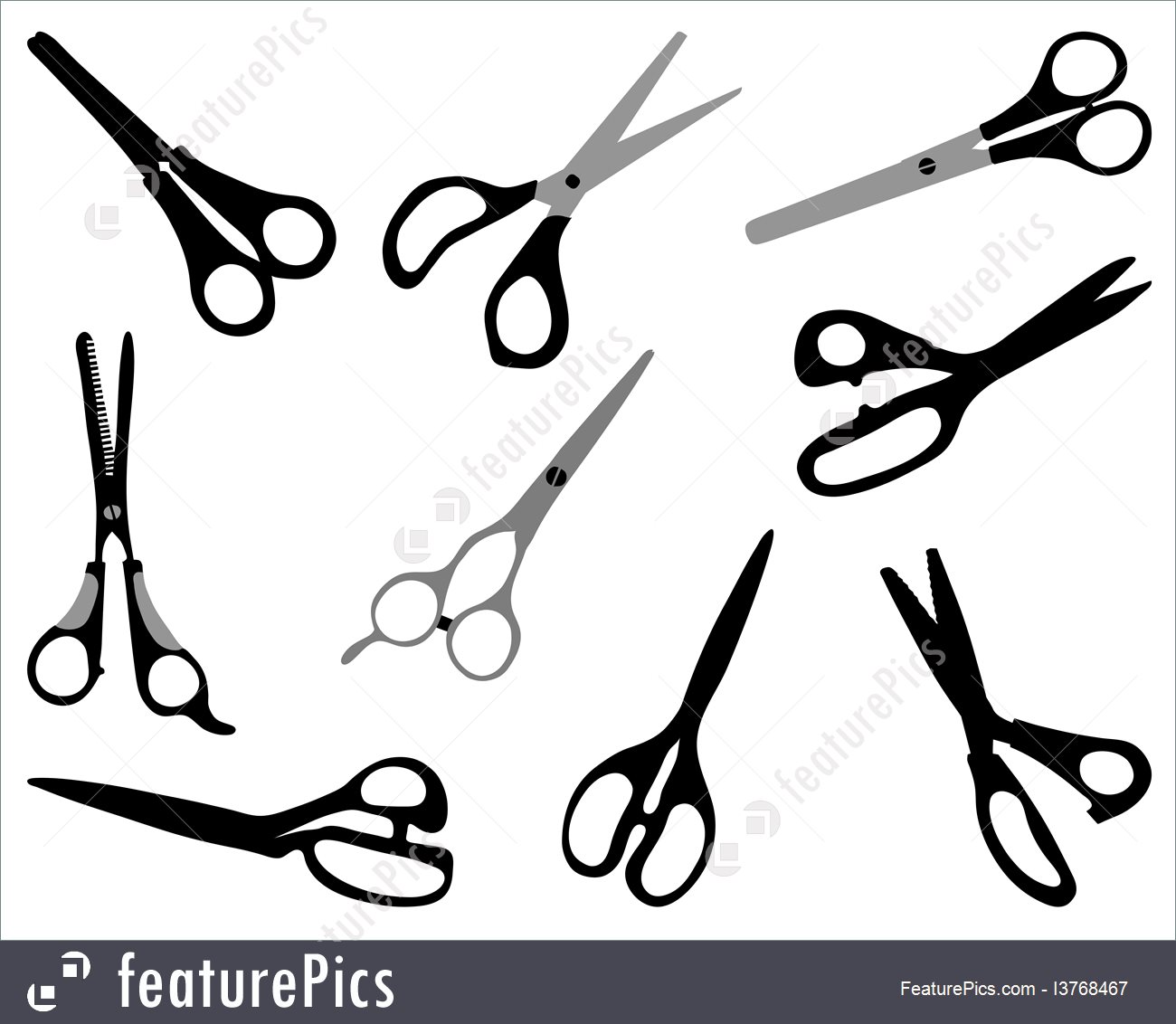1300x1132 Illustration Of Silhouette Of Scissors