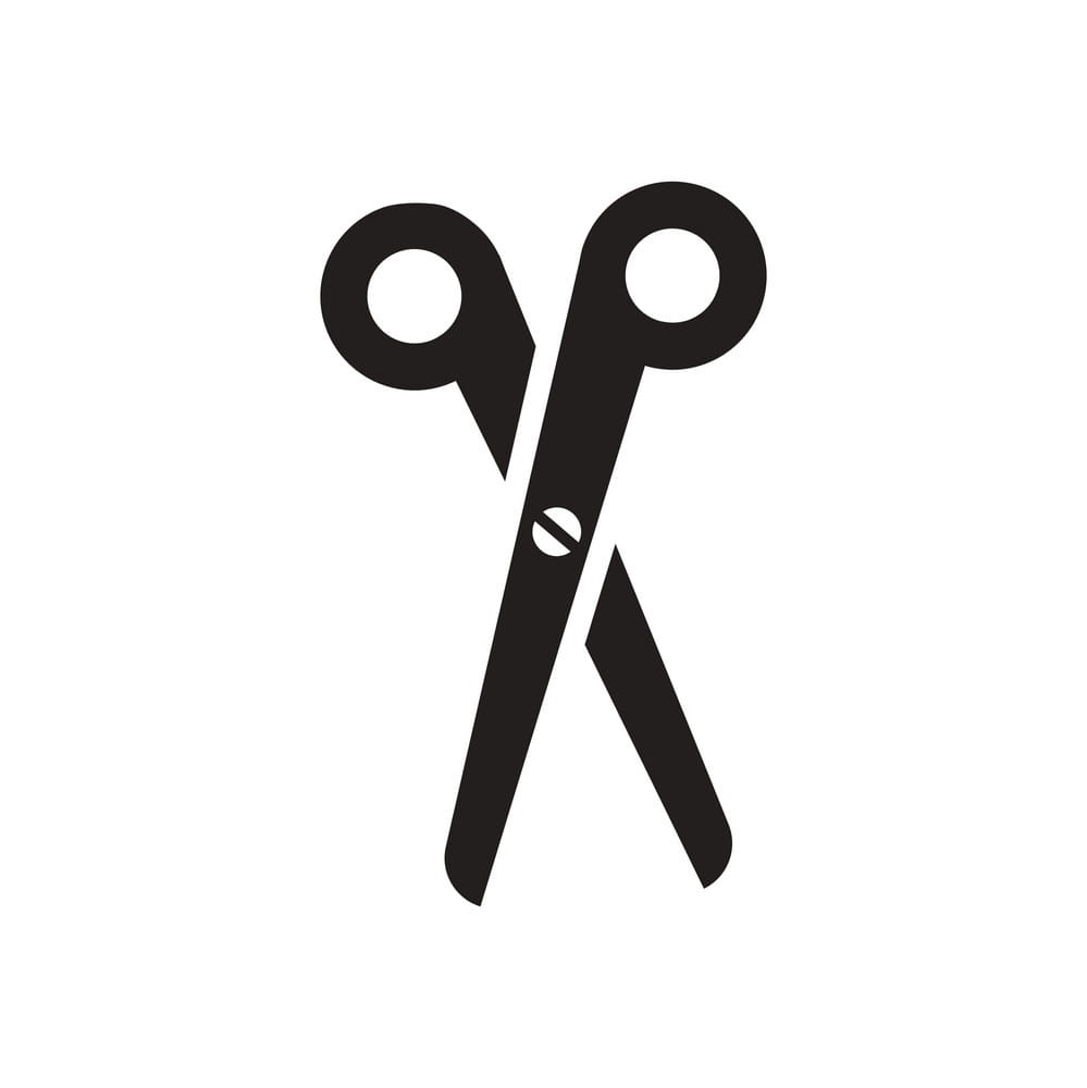 999x1000 Flat Icon In Black And White Scissors Vector Free