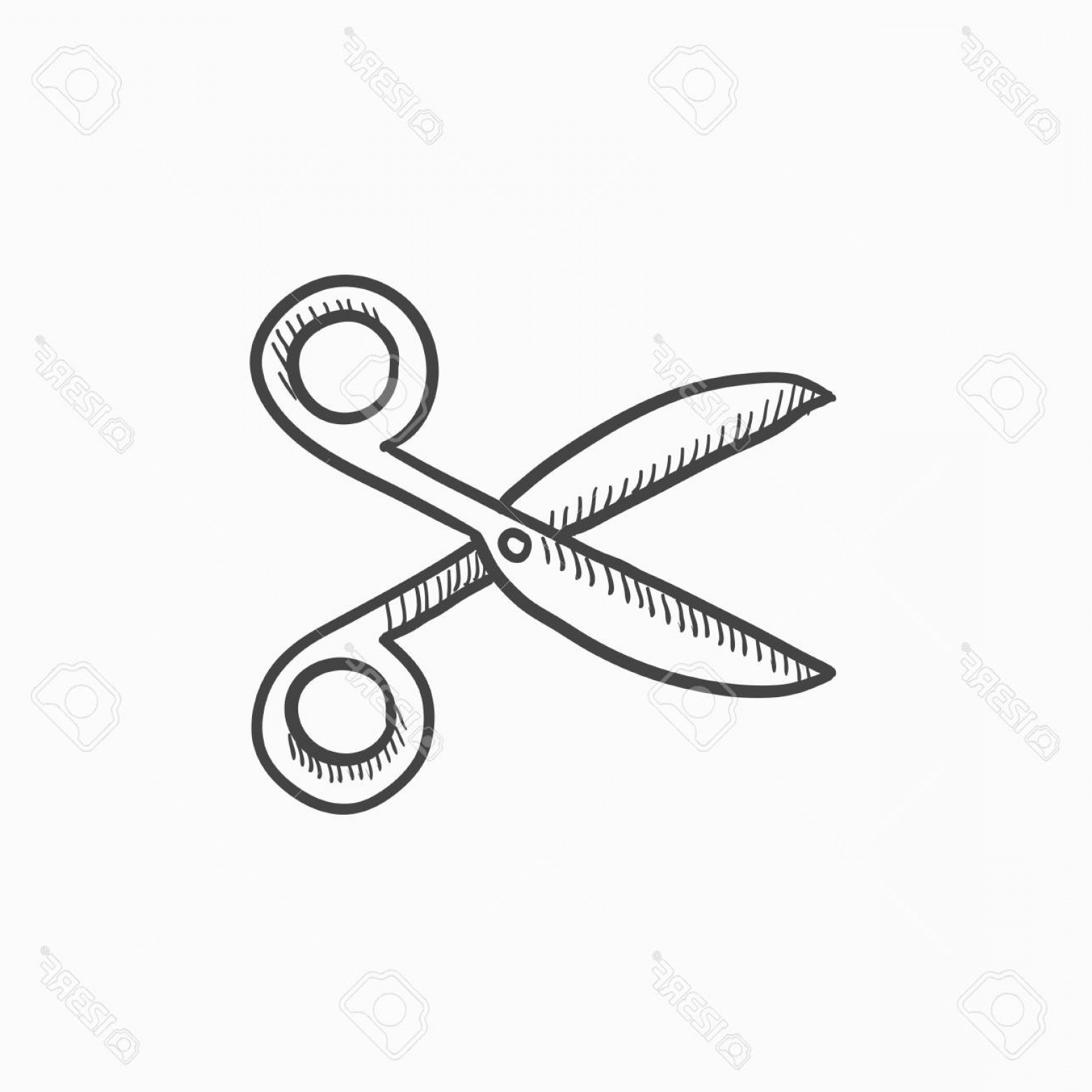 1560x1560 Photostock Vector Scissors Vector Sketch Icon Isolated