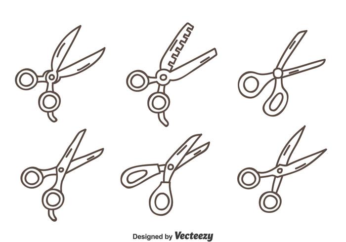 700x490 Hand Drawn Scissors Vector Set