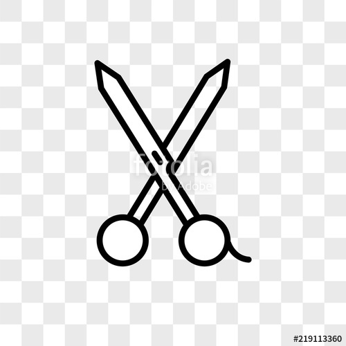 500x500 Scissors Vector Icon On Transparent Background, Scissors Icon