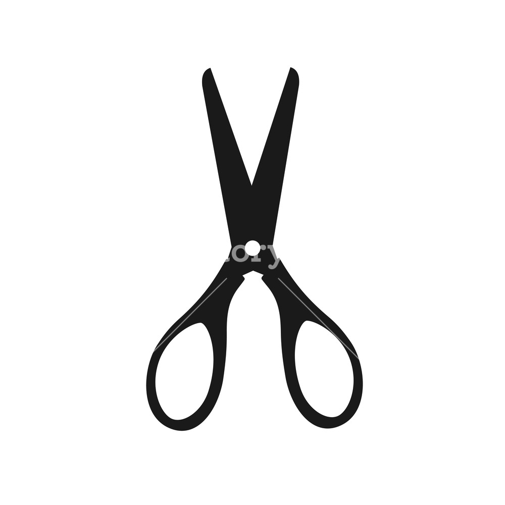 1000x1000 Silhouette Of Little Open Scissors Vector Illustration Royalty