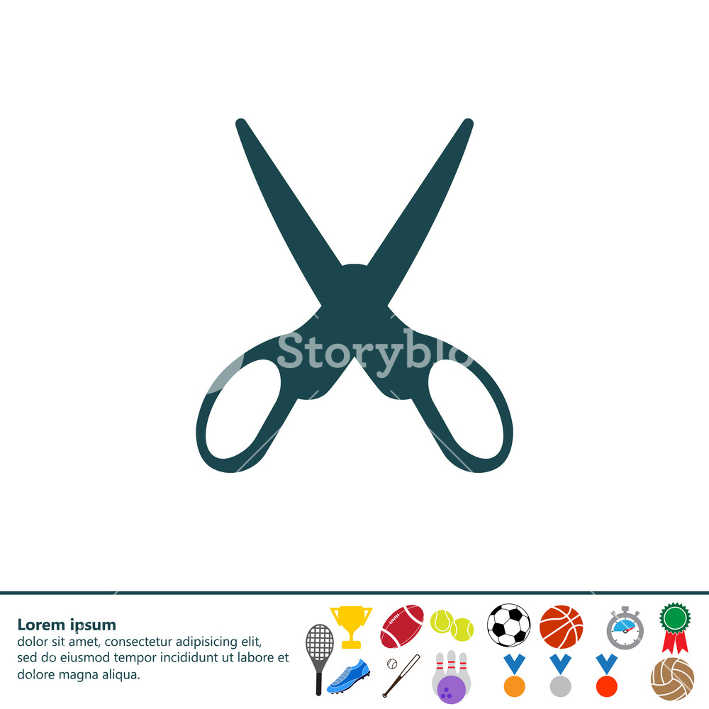 1000x1000 Vector Scissors Vector Illustration Royalty Free Stock Image