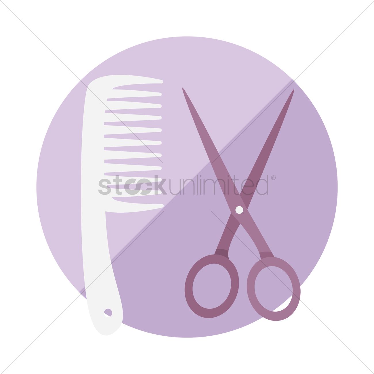 1300x1300 Free Comb And Scissors Vector Image