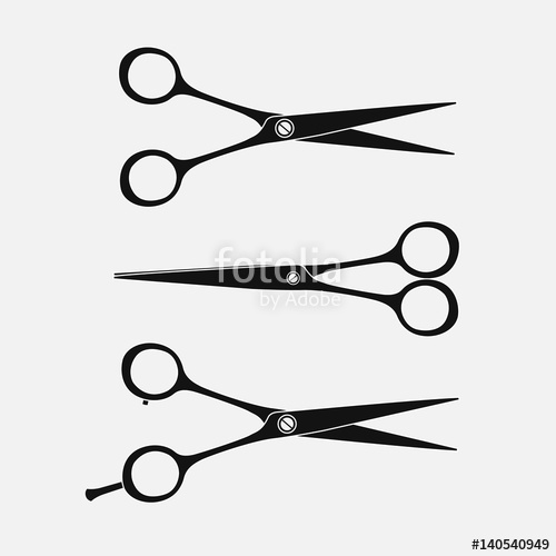 500x500 Set Of Hairdressing Scissors Silhouettes Of Scissors Vector