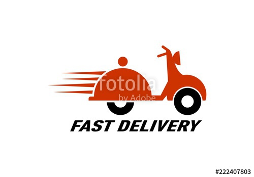 500x350 Food Delivery Vintage Scooter Logo Stock Image And Royalty Free