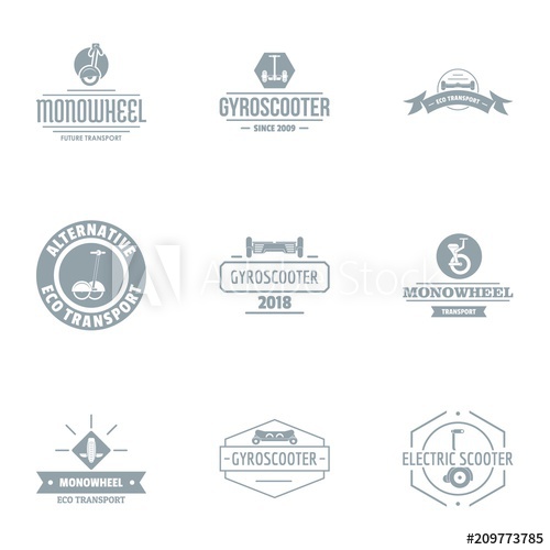 500x500 Motor Scooter Logo Set Simple Set Of Motor Scooter Vector Logo