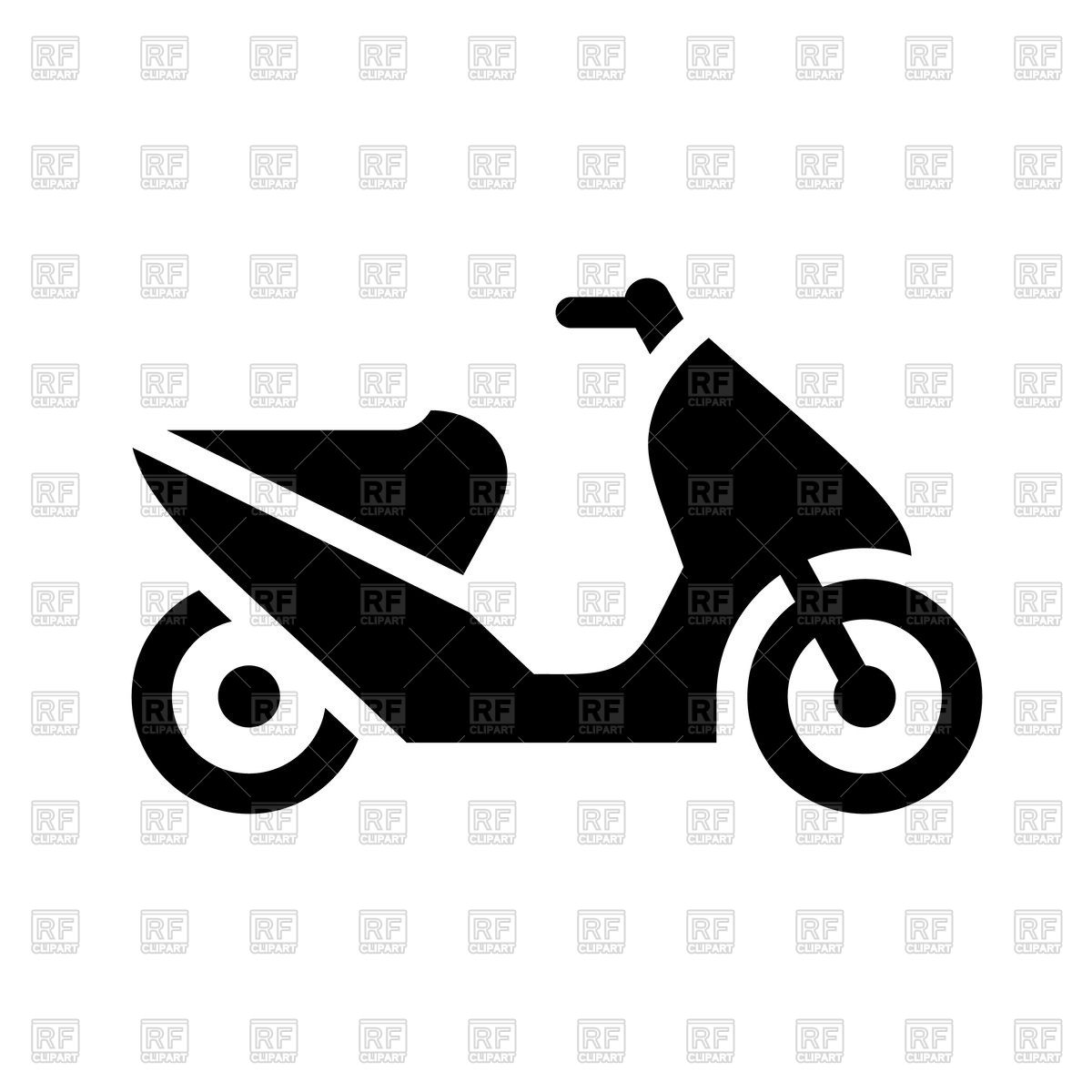 1200x1200 Black Silhouette Of Scooter Vector Image Of Objects