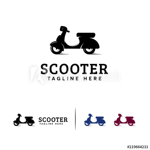 500x500 Simple Vintage Scooter Logo Designs Concept Vector, Motorcycle