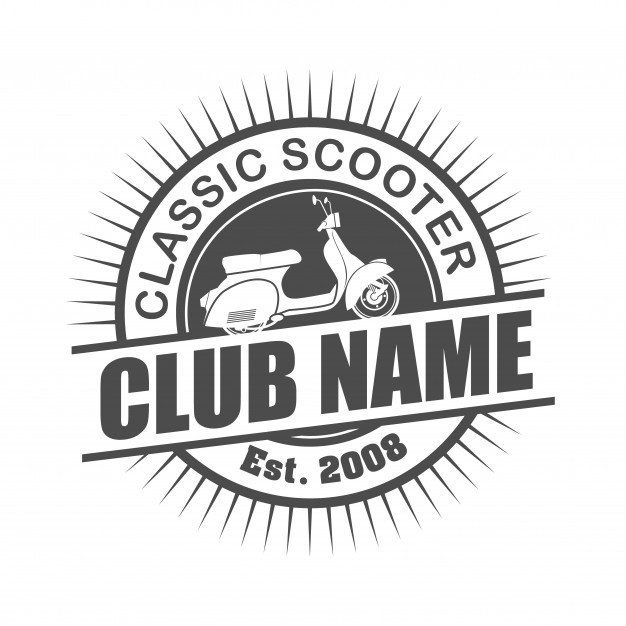 626x626 Classic Scooter Club Logo Template Vector Premium Download