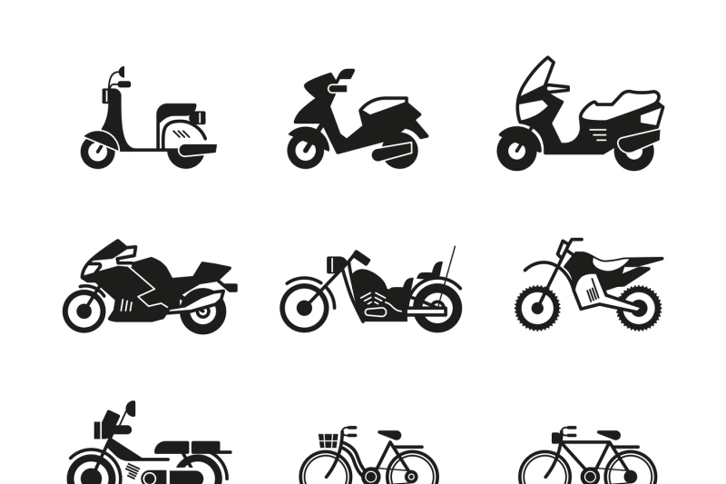 Motorcycle, Motorbike, Scooter, Chopper And Bicycle Vector 800x533 Motorcycle, Motorbike, Scooter, Chopper And Bicycle Vector