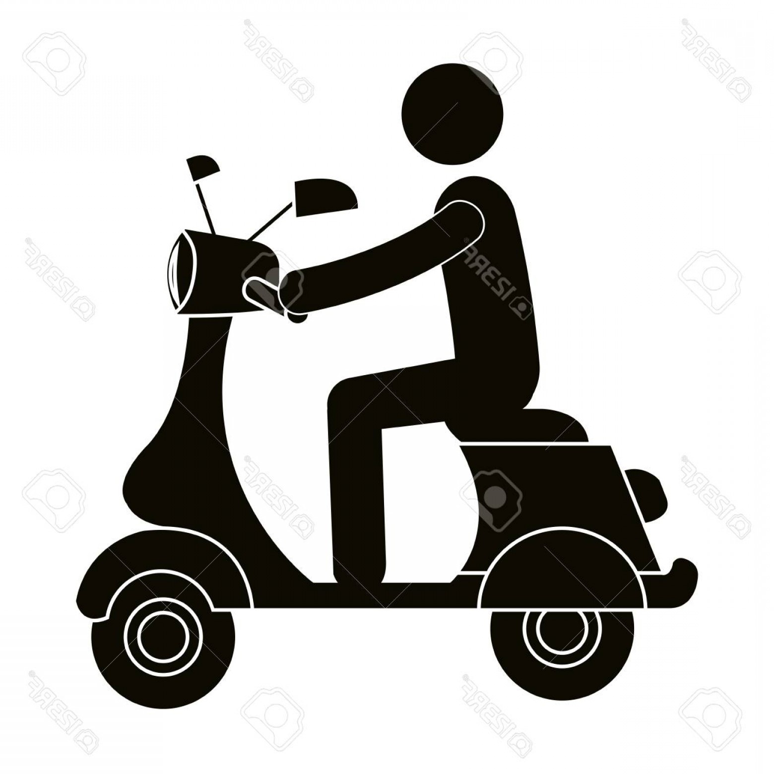 Photostock Vector Scooter Motorcycle With Driver Silhouette Vector 1560x1560 Photostock Vector Scooter Motorcycle With Driver Silhouette Vector