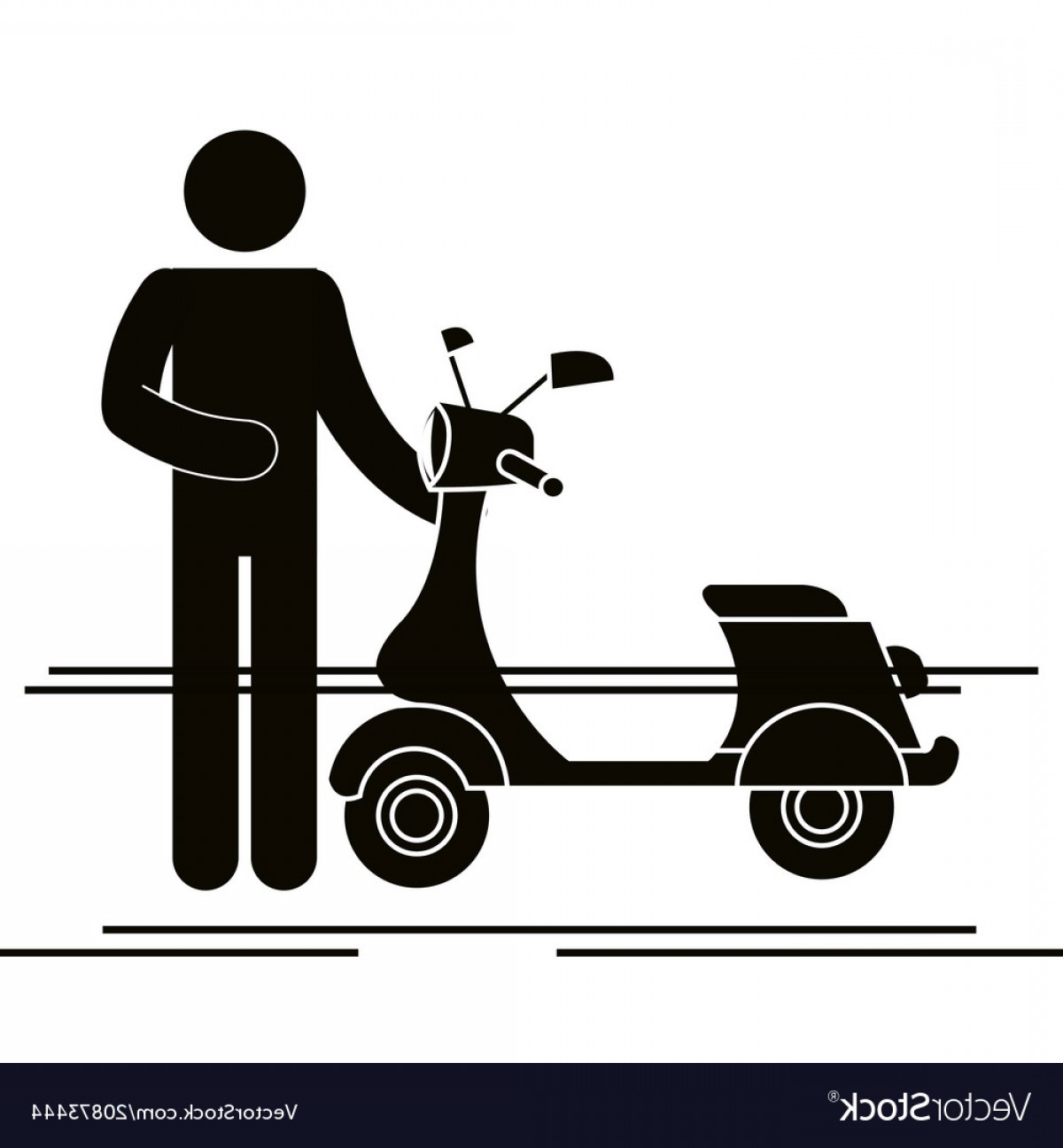 Scooter Motorcycle With Driver Silhouette Vector Hoodamathrun 1200x1296 Scooter Motorcycle With Driver Silhouette Vector Hoodamathrun