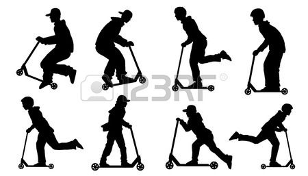 Stock Vector Scooter Party In Kick Scooter, Skateboard 450x257 Stock Vector Scooter Party In Kick Scooter, Skateboard