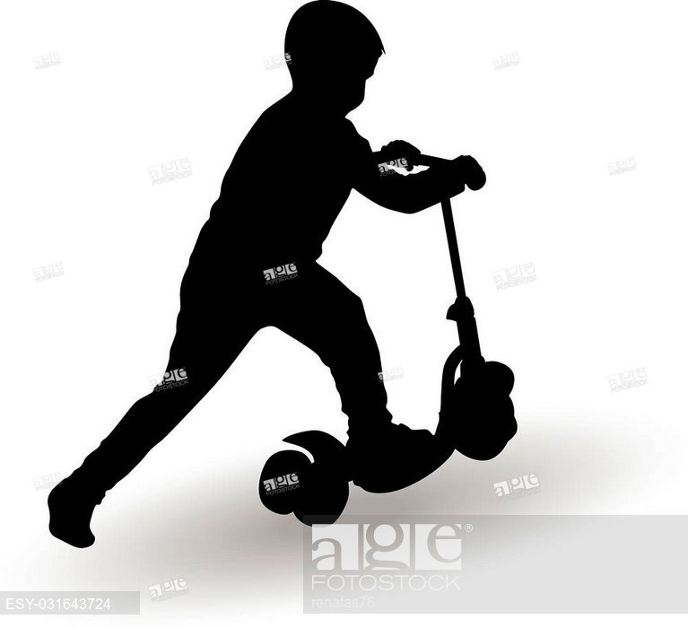 Boy On Scooter Silhouette Vector, Stock Vector, Vector And Low 767x700 Boy On Scooter Silhouette Vector, Stock Vector, Vector And Low
