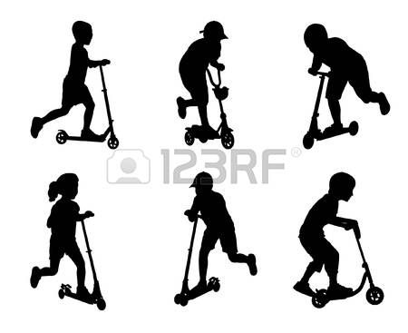 Kick Scooter Silhouettes On The White Background Referensy 450x367 Kick Scooter Silhouettes On The White Background Referensy