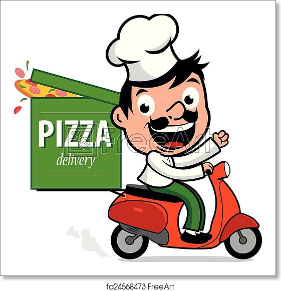 Free Art Print Of Pizza Delivery Chef Riding A Scooter Vector 561x581 Free Art Print Of Pizza Delivery Chef Riding A Scooter Vector