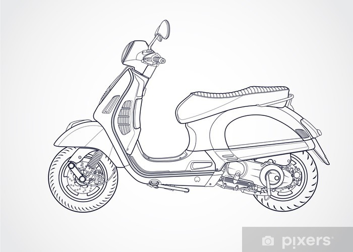 Scooter Vector Sticker 700x500 Scooter Vector Sticker
