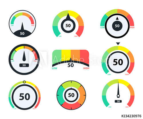 500x417 Speedometer Icons Business Credit Score Vector Speedometers