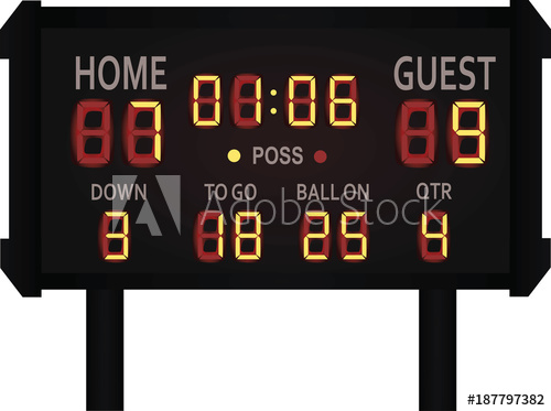500x373 American Football Scoreboard Vector Illustration
