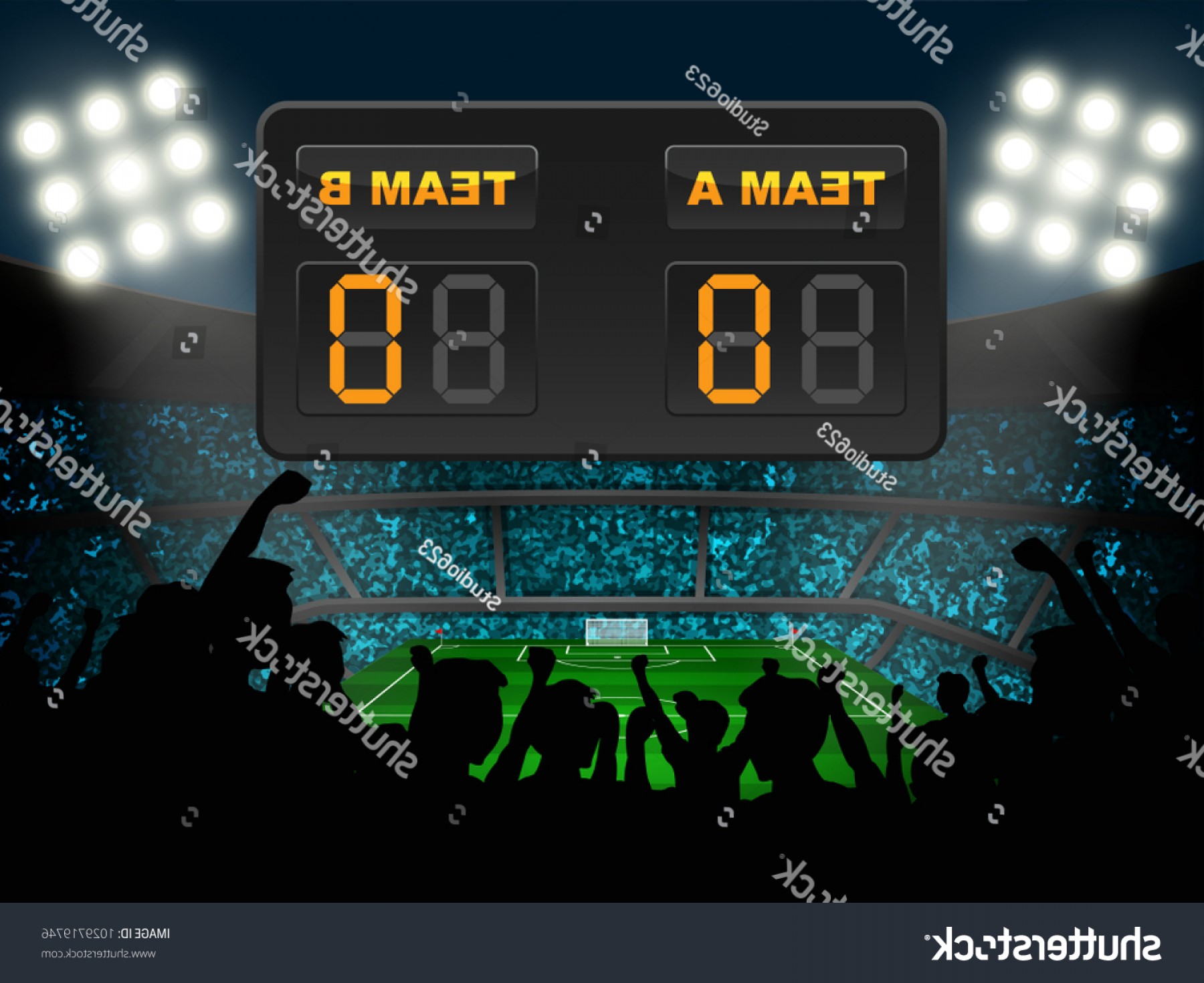 1800x1470 Silhouette Audience Soccer Stadium Scoreboard Vector Soidergi