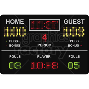 300x300 Basketball Scoreboard Vector Clipart Royalty Free Gif, Png