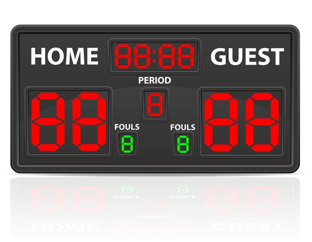 630x490 Basketball Sports Digital Scoreboard Vector Illustration