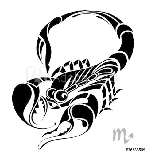 Scorpio Zodiac Vector Sign Tattoo Design 479x500 Scorpio Zodiac Vector Sign Tattoo Design
