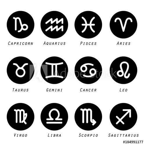 Zodiac Outline Stylized Sign Horoscope Icon Logo Vector Design 500x500 Zodiac Outline Stylized Sign Horoscope Icon Logo Vector Design