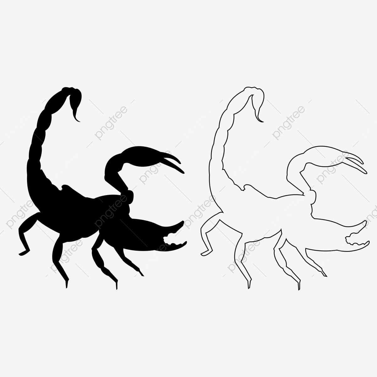 1200x1200 Scorpio Silhouette Outline Vector Icon Set, Scorpion, Scorpio