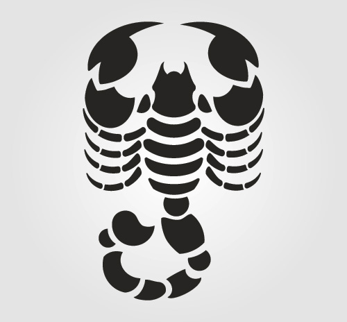 500x464 Scorpion Silhouette Vector Set Material Free Download