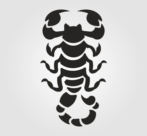 500x464 Scorpion Silhouette Vector Set Material Free Download