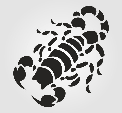 500x464 Scorpion Silhouette Vector Set Material Free Download
