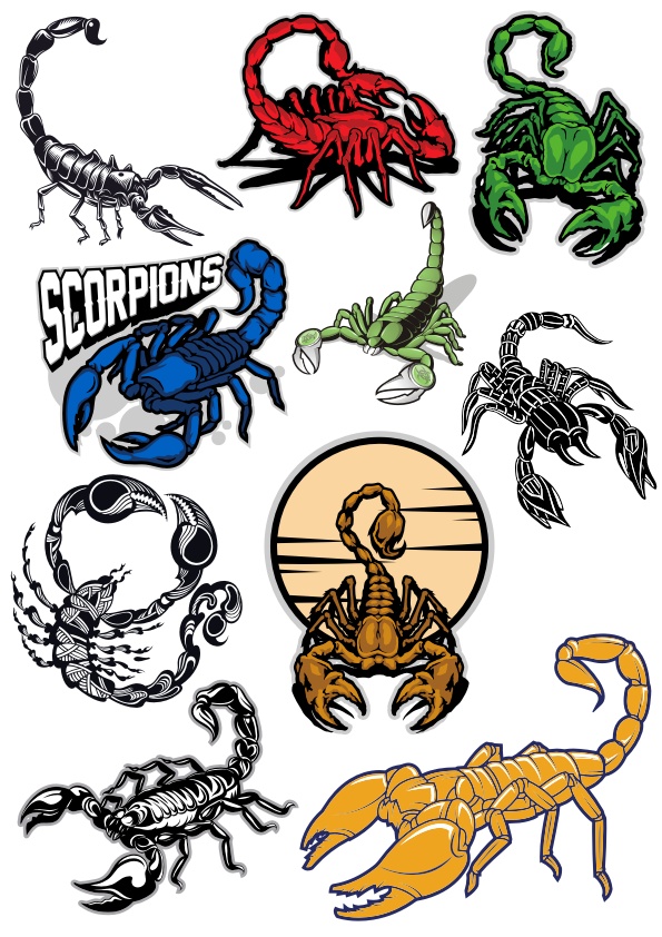 595x842 Scorpion Vector Set Free Vector Download In Cdr