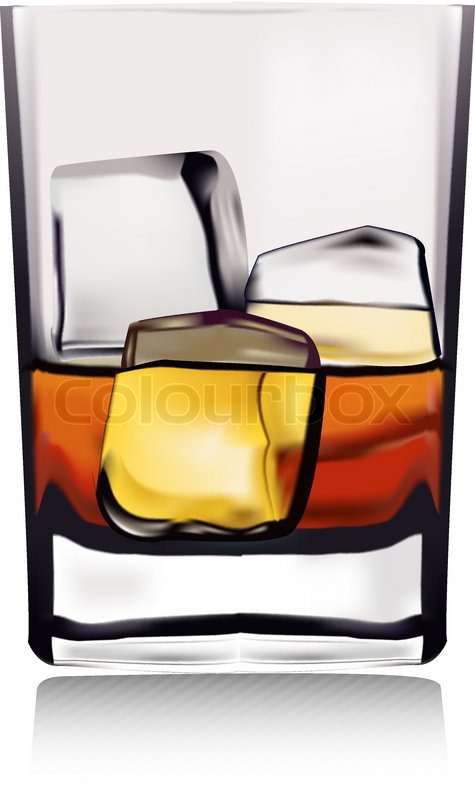 475x800 Whiskey In Glass With Ice Isolated On Stock Vector Colourbox