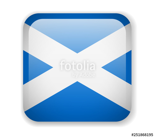 500x446 Scotland Flag Bright Square Icon Vector Illustration Stock