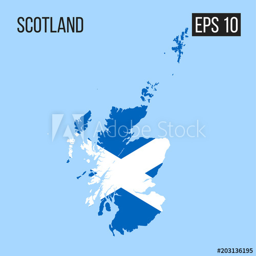 500x500 Scotland Map Border With Flag Vector