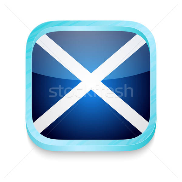 600x600 Smart Phone Button With Scotland Flag Vector Illustration