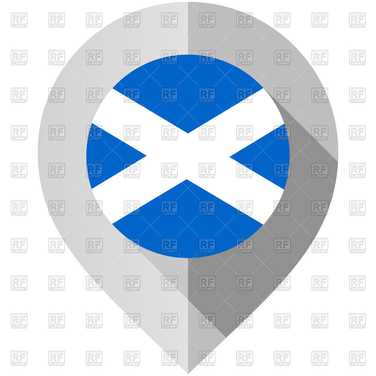 1200x1200 Map Marker With Flag Of Scottish Vector Image Of Icons And Emblems