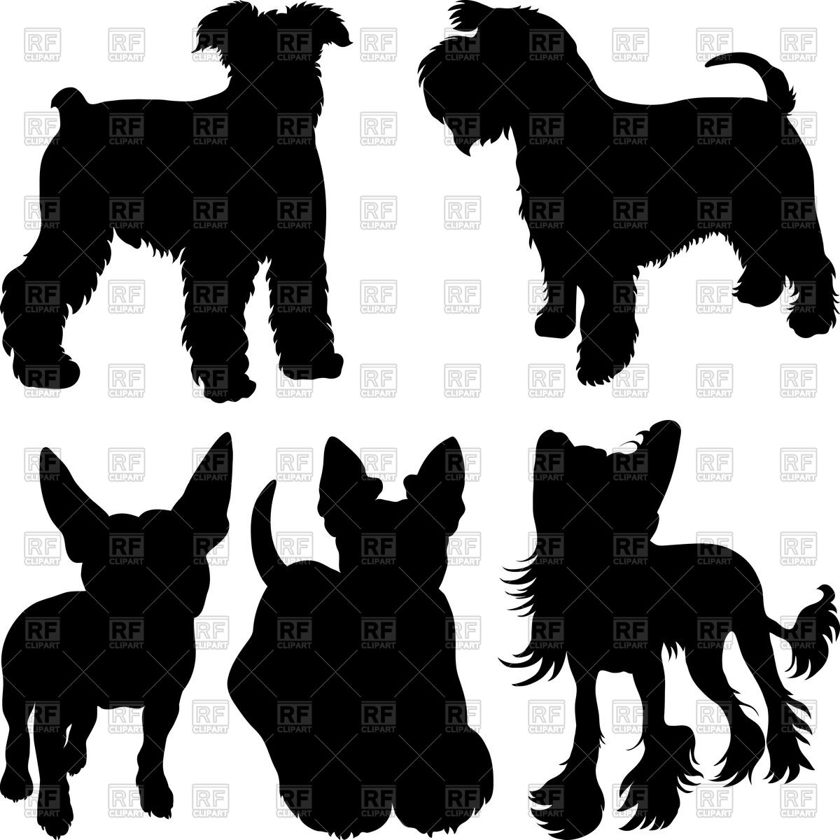 1200x1200 Set Of Silhouettes Of Dogs