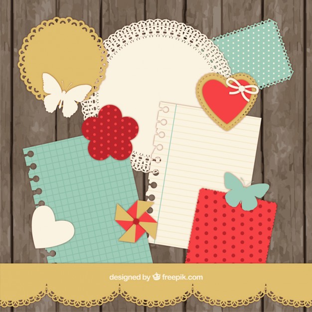 626x626 Scrapbooking Collection In Retro Style Vector Free Download