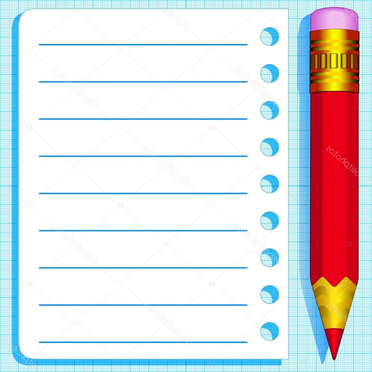 1228x1228 Stock Illustration Pencil And Scratch Paper Soidergi