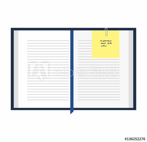 500x482 Blank Open Notebook And Scratch Paper, Business Template Mock Up