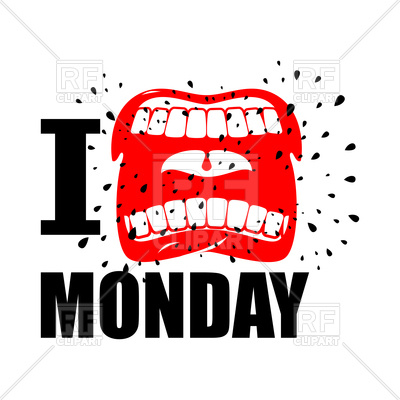 400x400 I Hate Monday Yells And Strong Scream From Mouth Vector Image