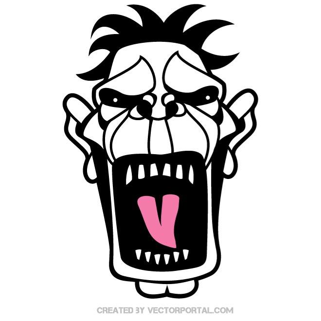 660x660 Screaming Face Vector Clip Art