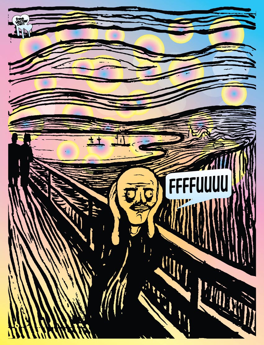 850x1112 Scream Troll Vector Art Graphics