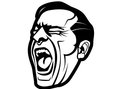 400x300 Screaming Face Vector Image